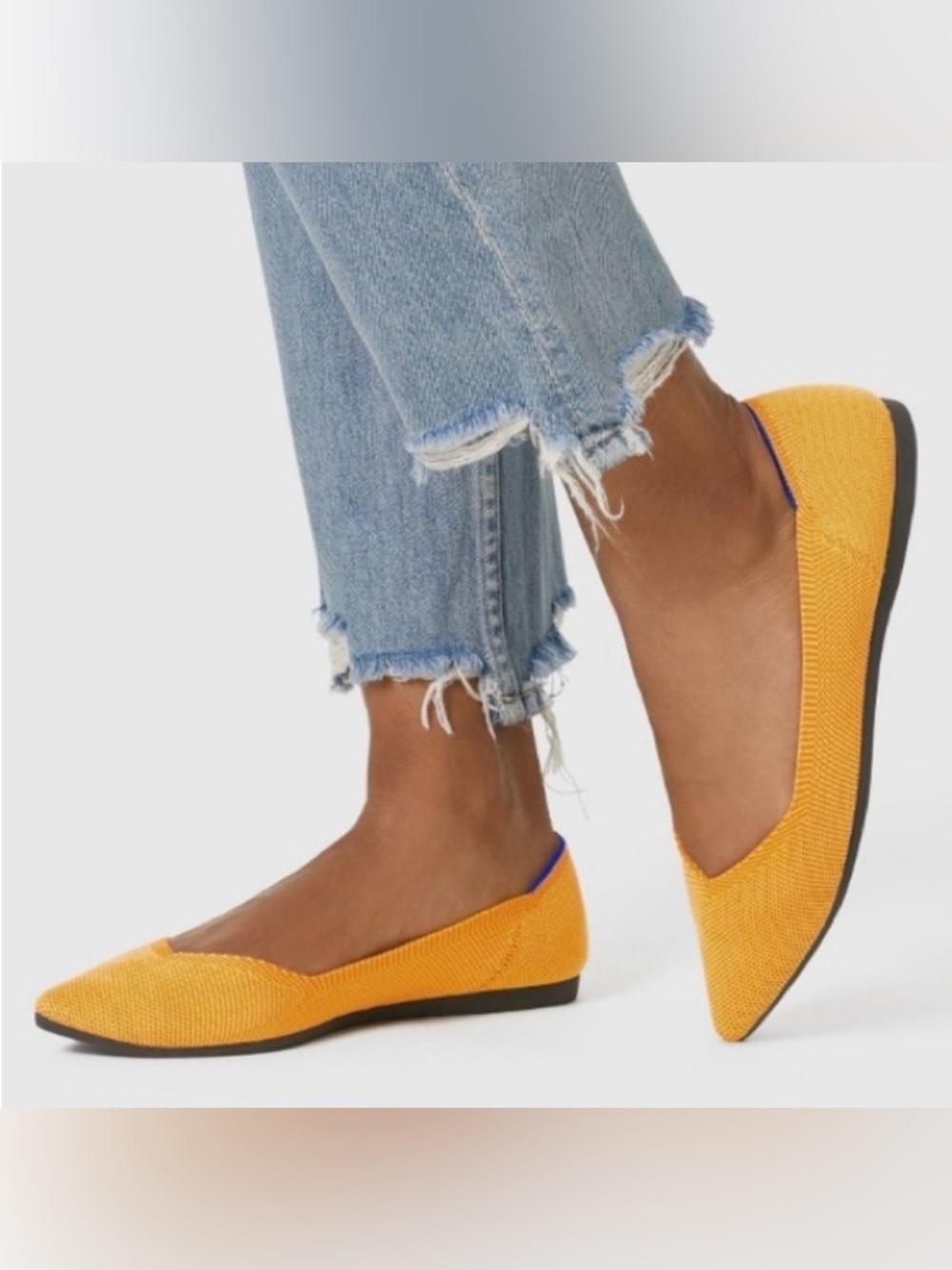 Rothy’s The Point Pointed Toe Ballet Flats Marigold Yellow Women’s Size 8.5
